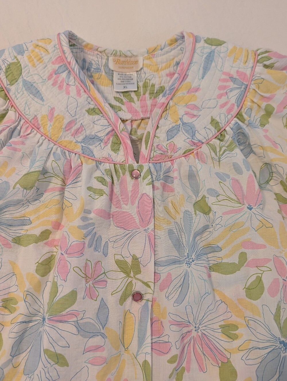 Barbizon Sleepwear Muumuu House dress Traditional Robe Floral Vtg Retro XL Mumu - Picture 9 of 12